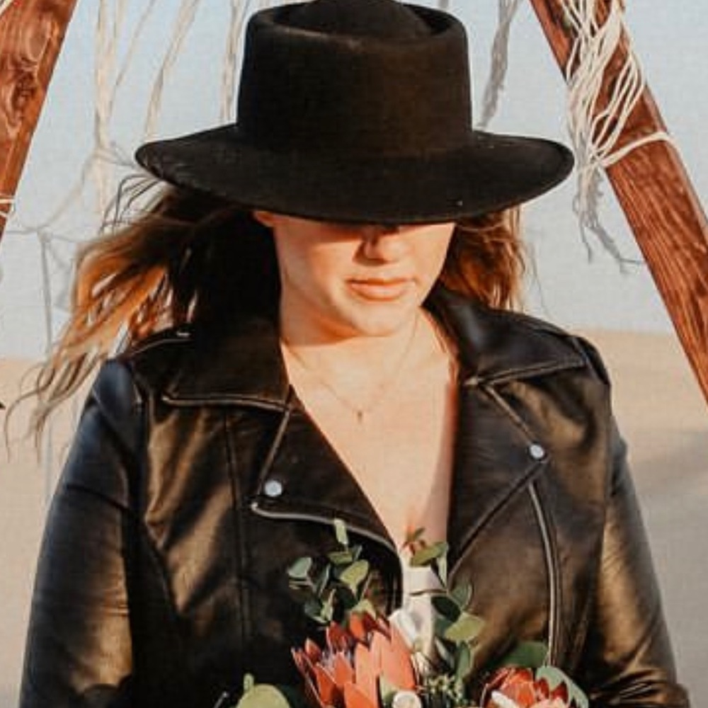 BDG black wool wide brimmed hat